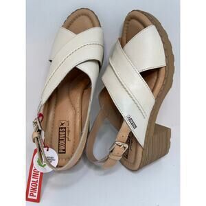 Pikolinos Canarias Calfskin Leather Heel Sandals Size 41 (10–10.5) - NEW